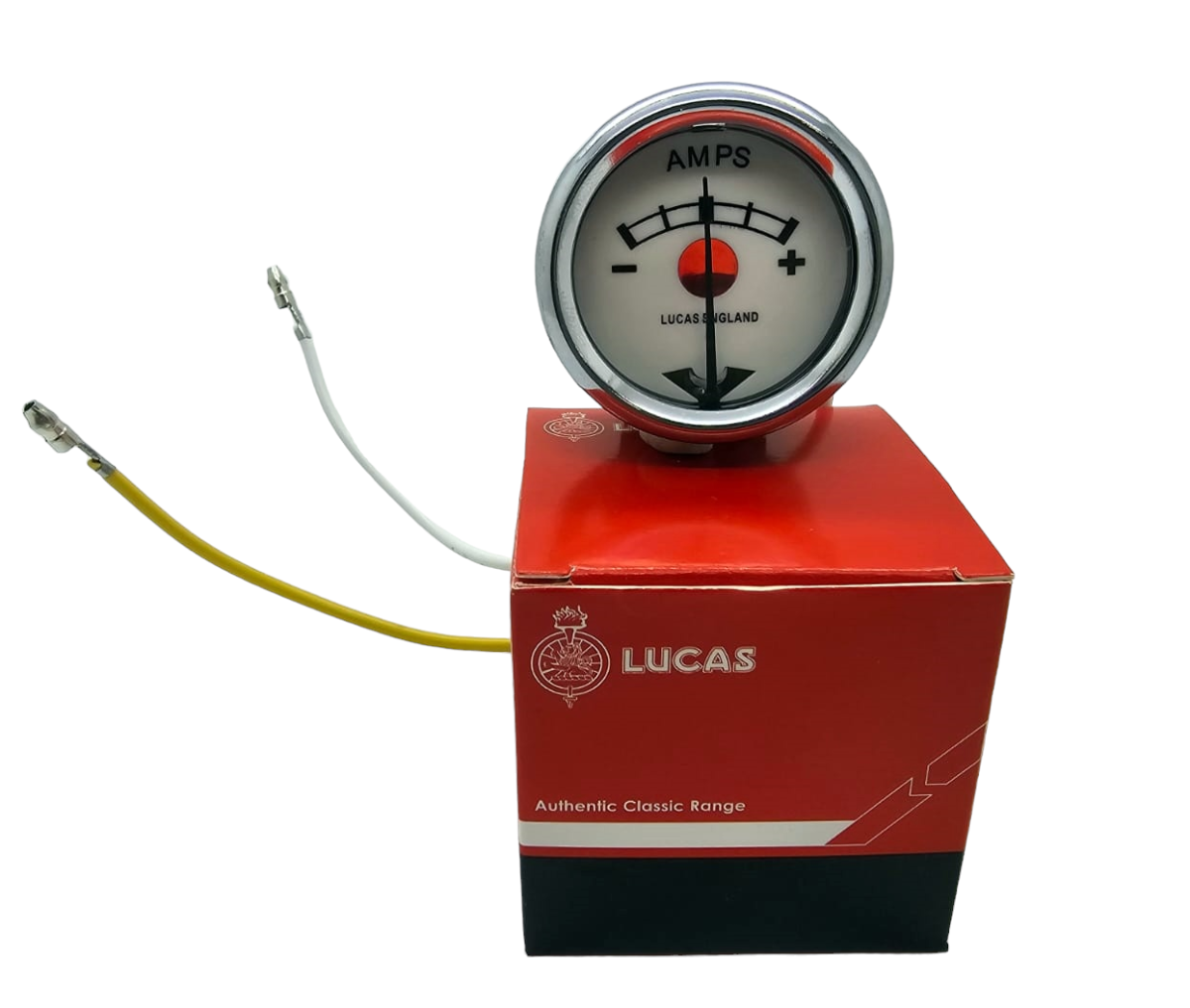 Genuine Lucas Red Dot White Face Ammeter Ariel BSA Norton Triumph ...